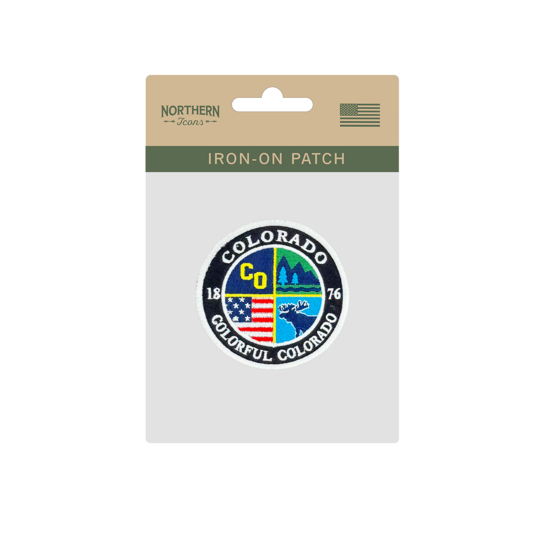 Colorado Iron-On Patch Colorful Colorado State Patch Embroidered Travel Souvenir