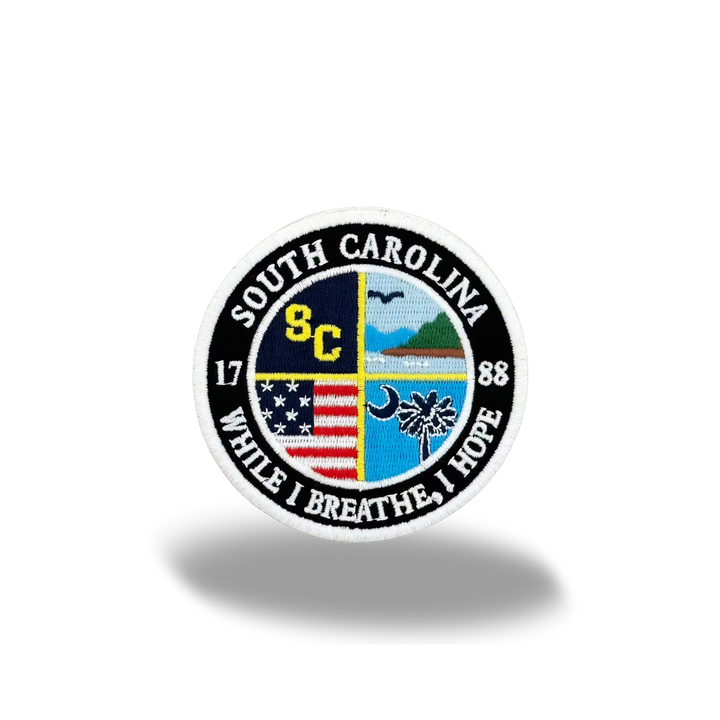 South Carolina State Embroidered Patch Coastal Palmetto Vintage Travel Patch Iron-On