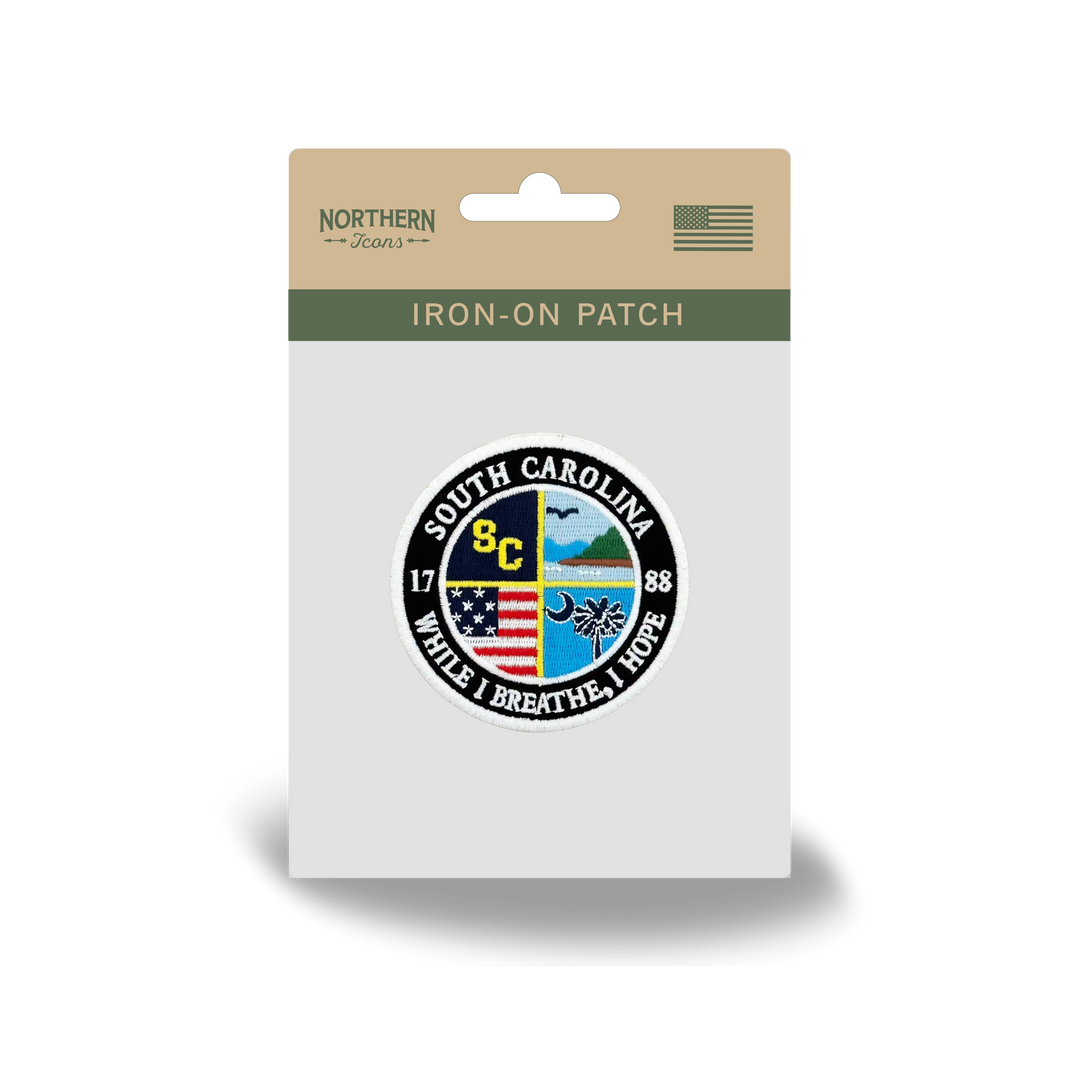 South Carolina State Embroidered Patch Coastal Palmetto Vintage Travel Patch Iron-On