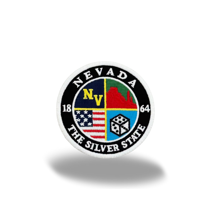 Nevada Silver State Embroidered Iron-On Patch Vintage State Patch Travel Souvenir