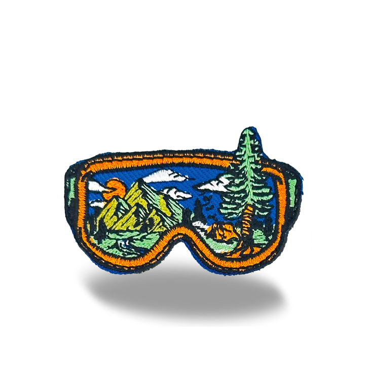 Mountain View Goggles Iron On Embroidery Patch