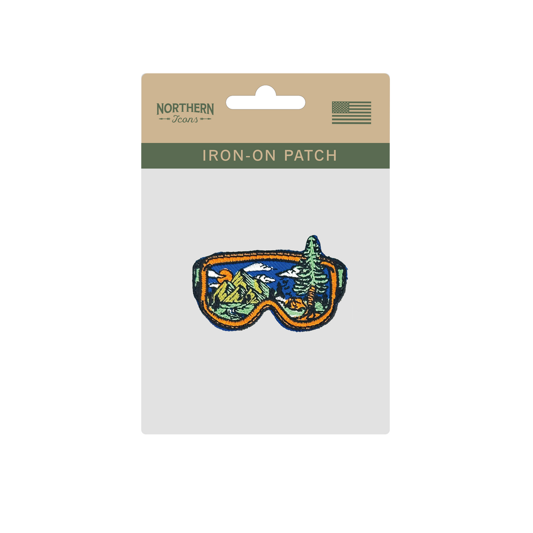 Mountain View Goggles Iron On Embroidery Patch