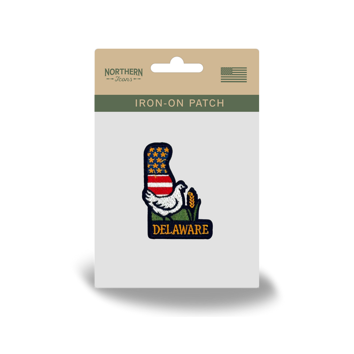 Delaware State Embroidered Patch State Shape Chicken Farm Souvenir Badge