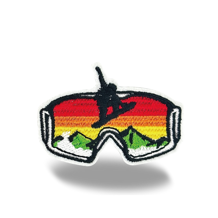 Sunset Snow Goggle Iron On Embroidery Patch
