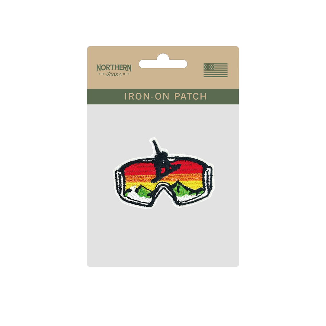 Sunset Snow Goggle Iron On Embroidery Patch