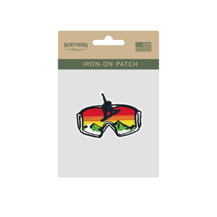 Sunset Snow Goggle Iron On Embroidery Patch
