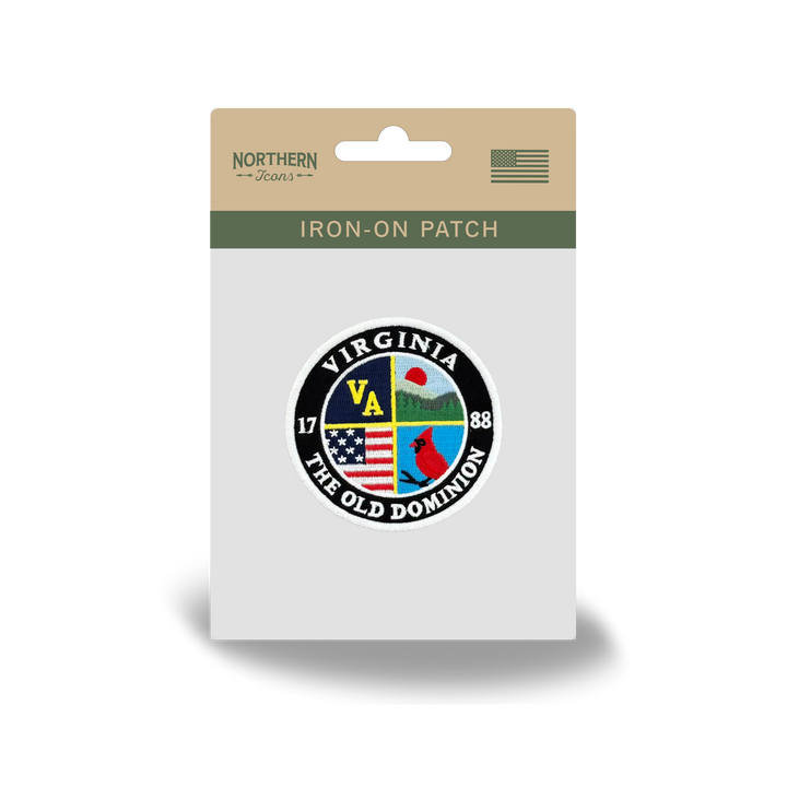 Virginia Old Dominion Iron-On Embroidered Patch – Round Souvenir Patch