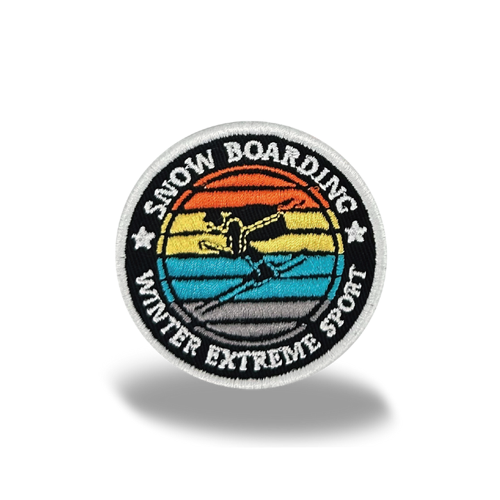 Snowboarding Retro Iron On Embroidery Patch