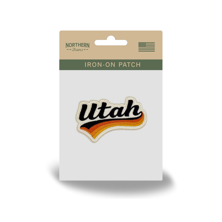 Utah Vintage Script Embroidered Patch Retro Western State Travel Souvenir Iron-On Patch