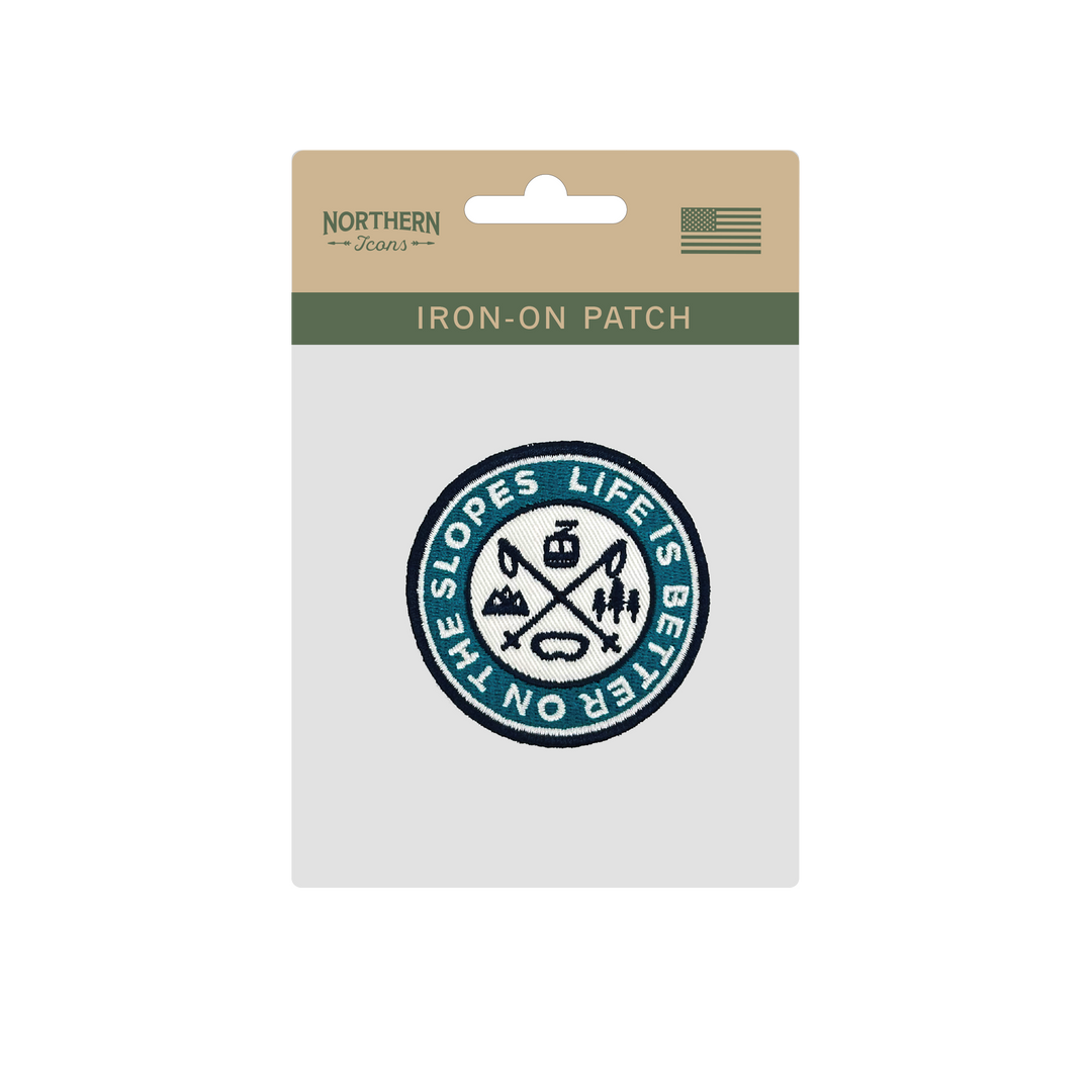 Life Is Better on the Slopes Iron On Embroidery Patch
