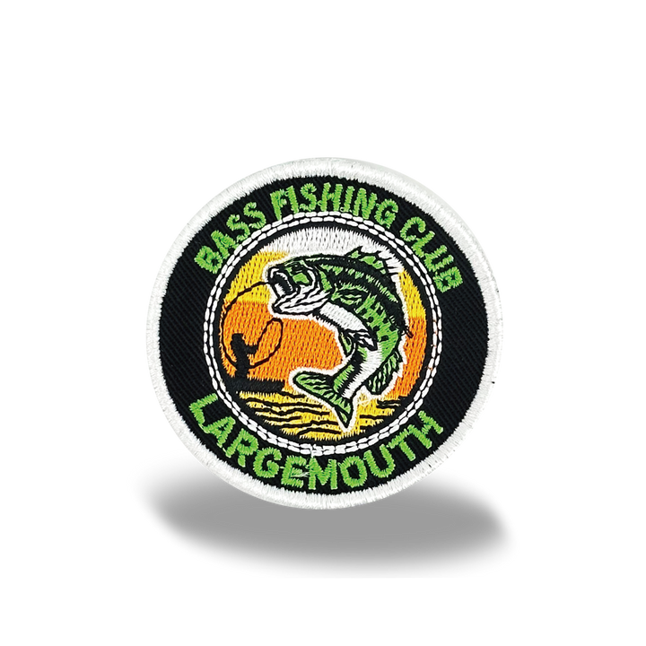 Bass Fishing Club Iron On Embroidery Patch