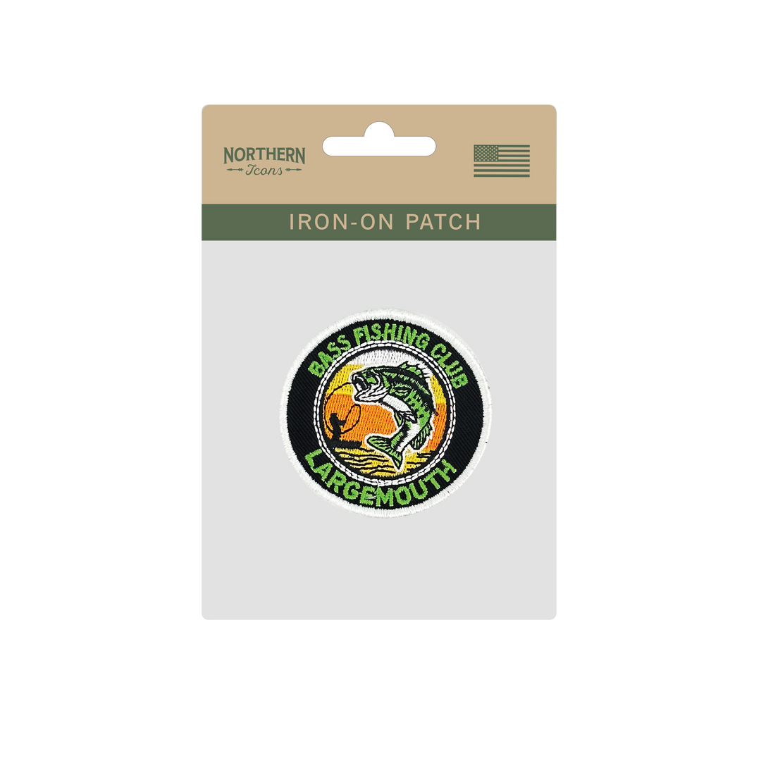 Bass Fishing Club Iron On Embroidery Patch
