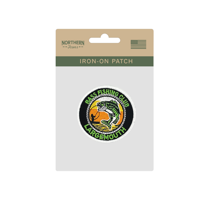 Bass Fishing Club Iron On Embroidery Patch