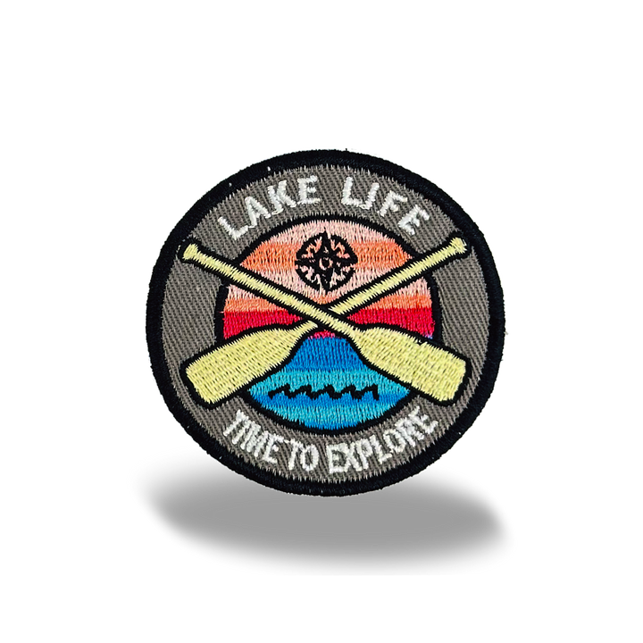 Lake Life Time to Explore Iron On Embroidery Patch