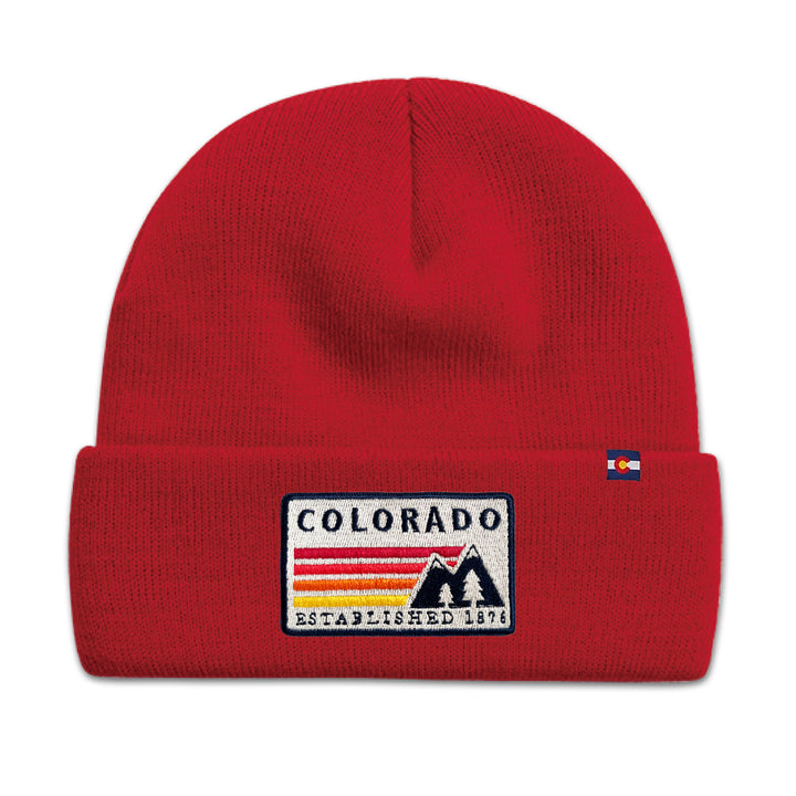 Colorado Retro Mountain Knit Beanie for Outdoor Adventure Lovers