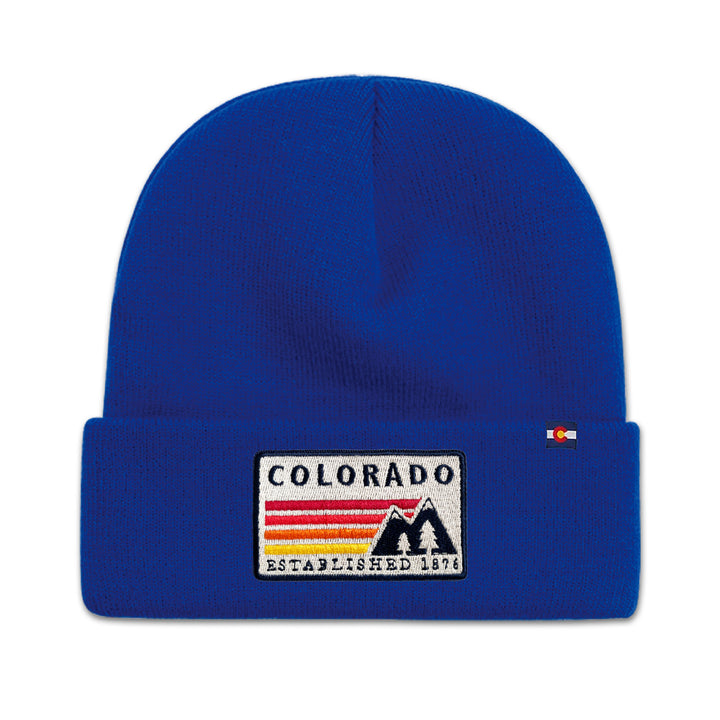 Colorado Retro Mountain Knit Beanie for Outdoor Adventure Lovers