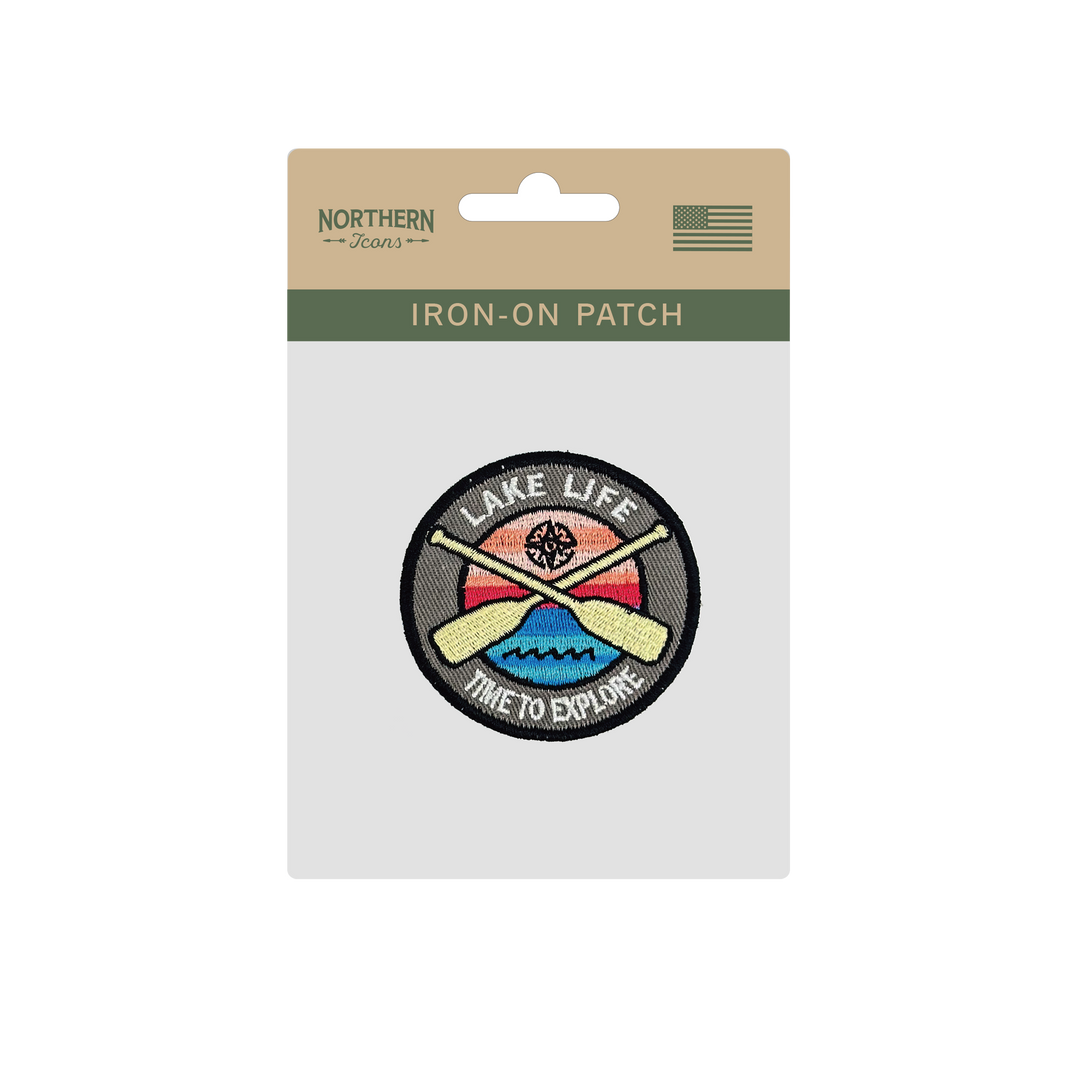 Lake Life Time to Explore Iron On Embroidery Patch