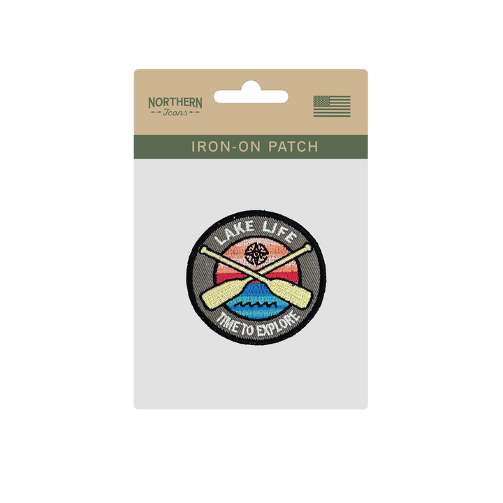 Lake Life Time to Explore Iron On Embroidery Patch