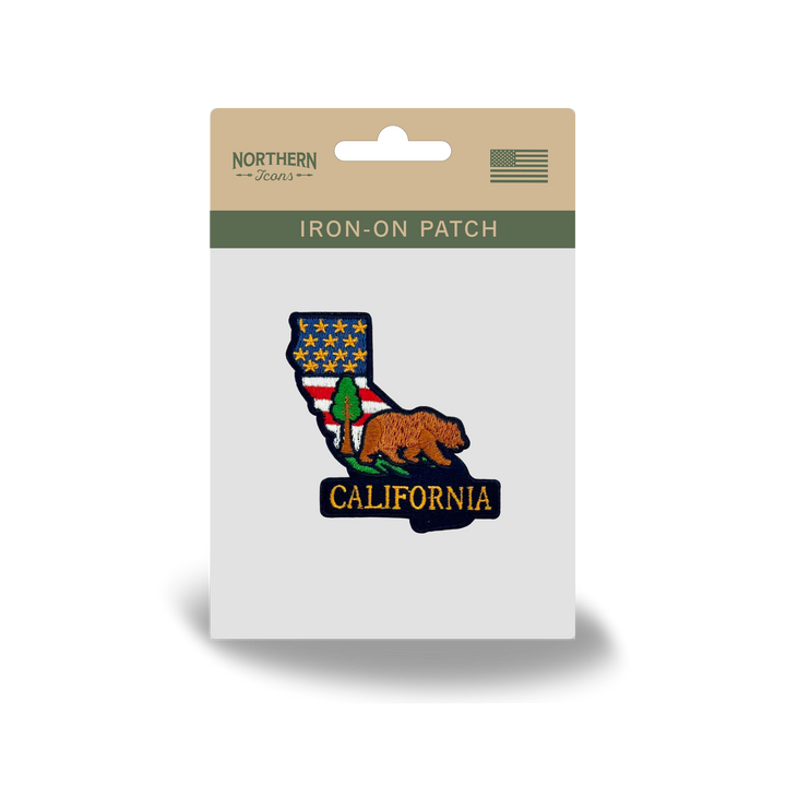 California State Embroidered Patch State Shape Bear Nature Souvenir Badge