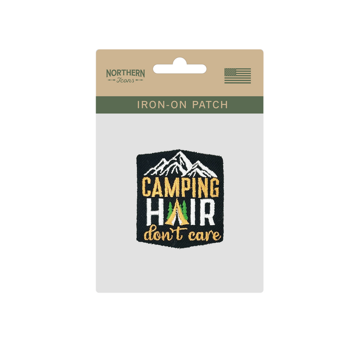 Camping Hair Don’t Care Iron On Embroidery Patch