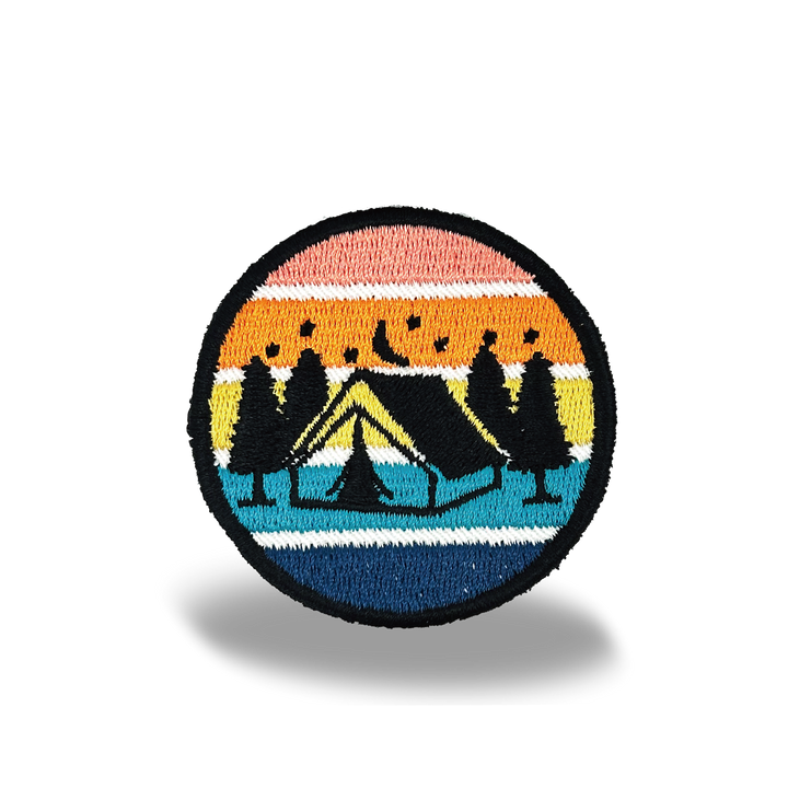 Sunset Camping Iron On Embroidery Patch