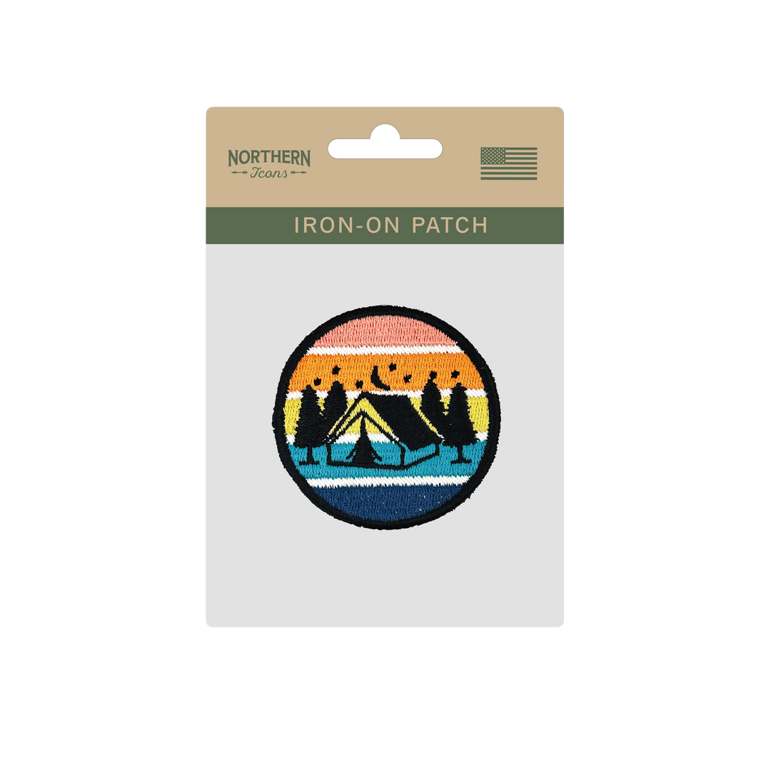 Sunset Camping Iron On Embroidery Patch