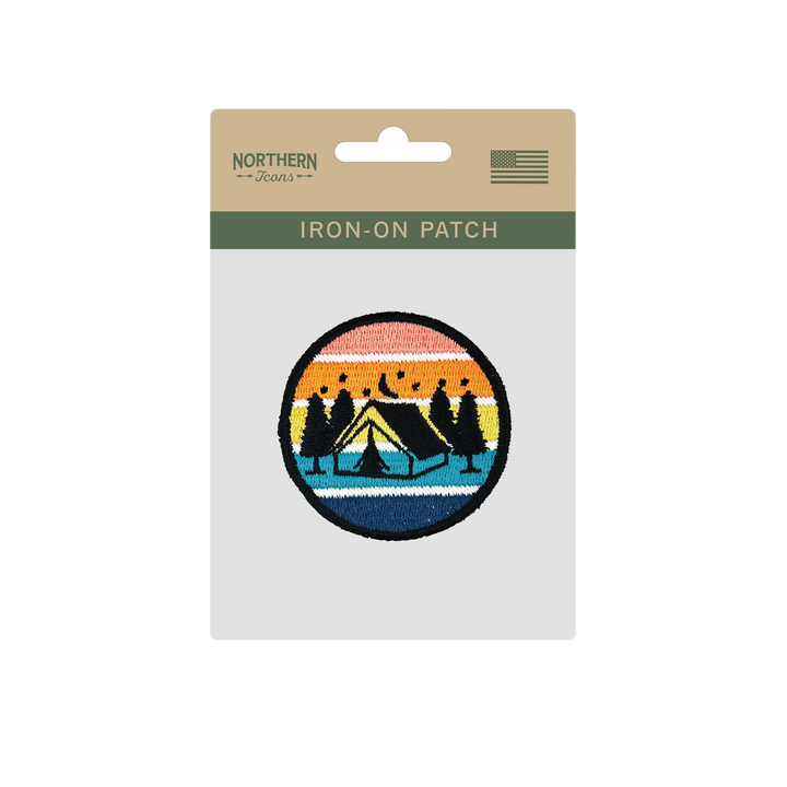 Sunset Camping Iron On Embroidery Patch