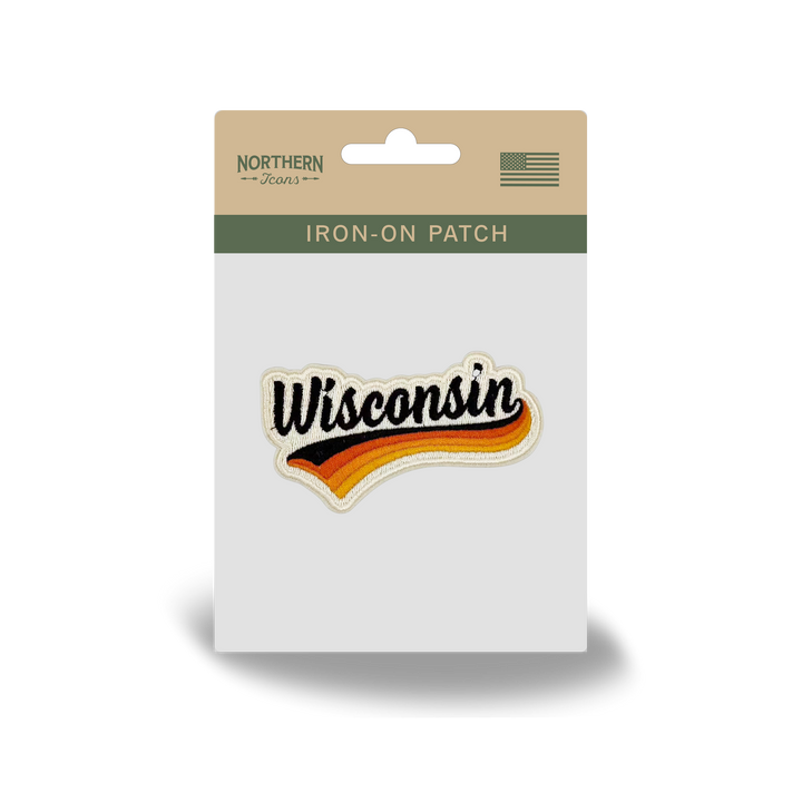 Wisconsin Vintage Script Embroidered Patch Retro Western State Travel Souvenir Iron-On Patch
