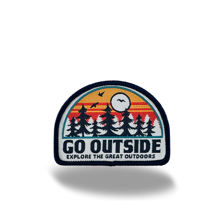 Go Outside Sunset Forest Embroidered Iron-On Patch