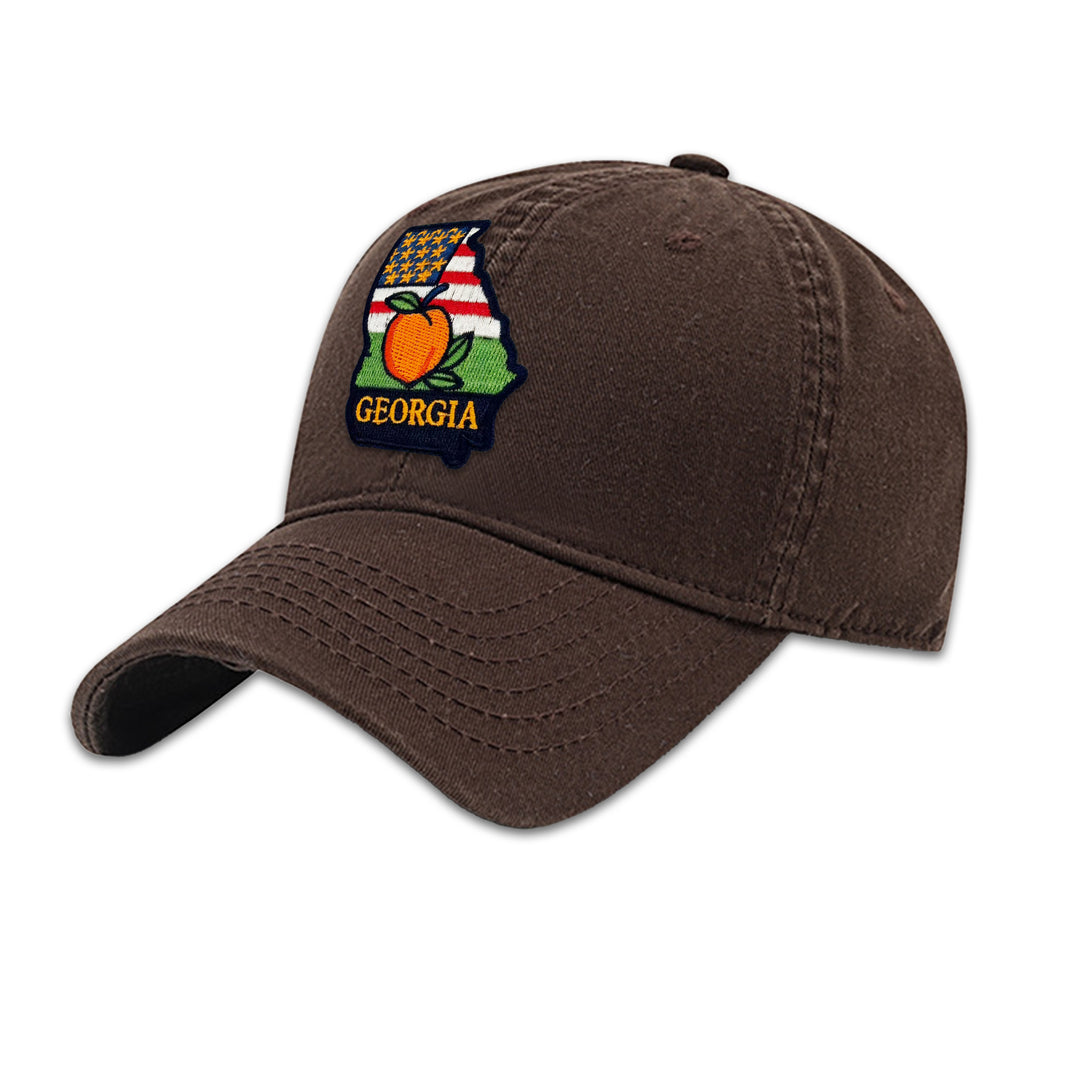 Georgia Peach State Embroidered Baseball Cap – Travel Souvenir & Outdoor Adventure Hat