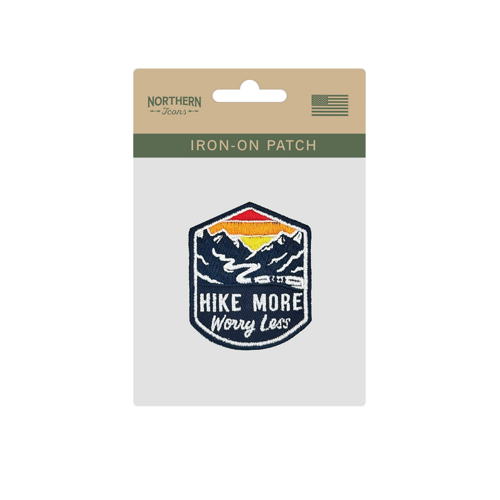 Hike More Worry Less Iron On Embroidery Patch