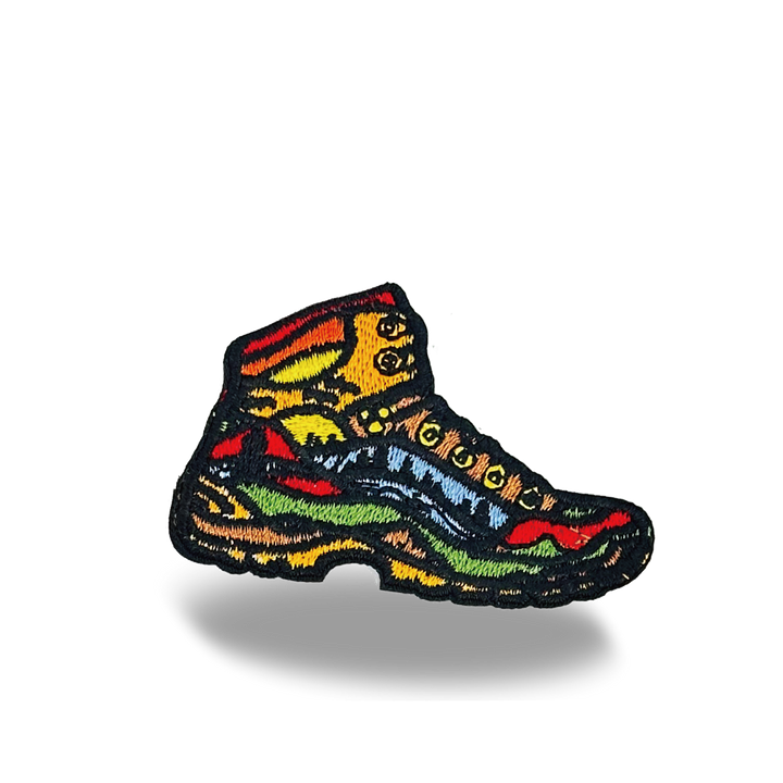 Colorful Hiking Boot Iron On Embroidery Patch