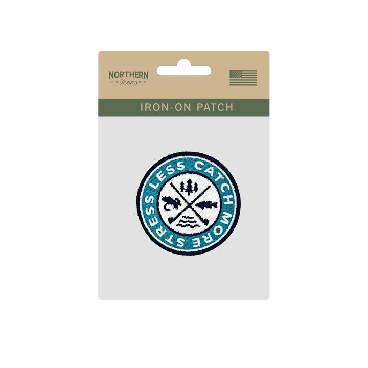 Catch More, Stress Less Iron On Embroidery Patch