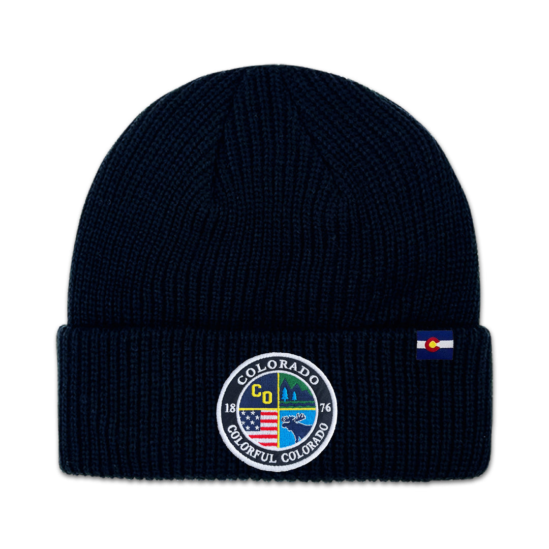 Colorado Colorful Mountain Knit Beanie for Outdoor Adventure Lovers