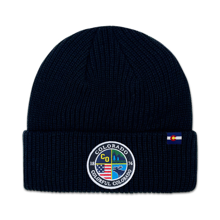 Colorado Colorful Mountain Knit Beanie for Outdoor Adventure Lovers
