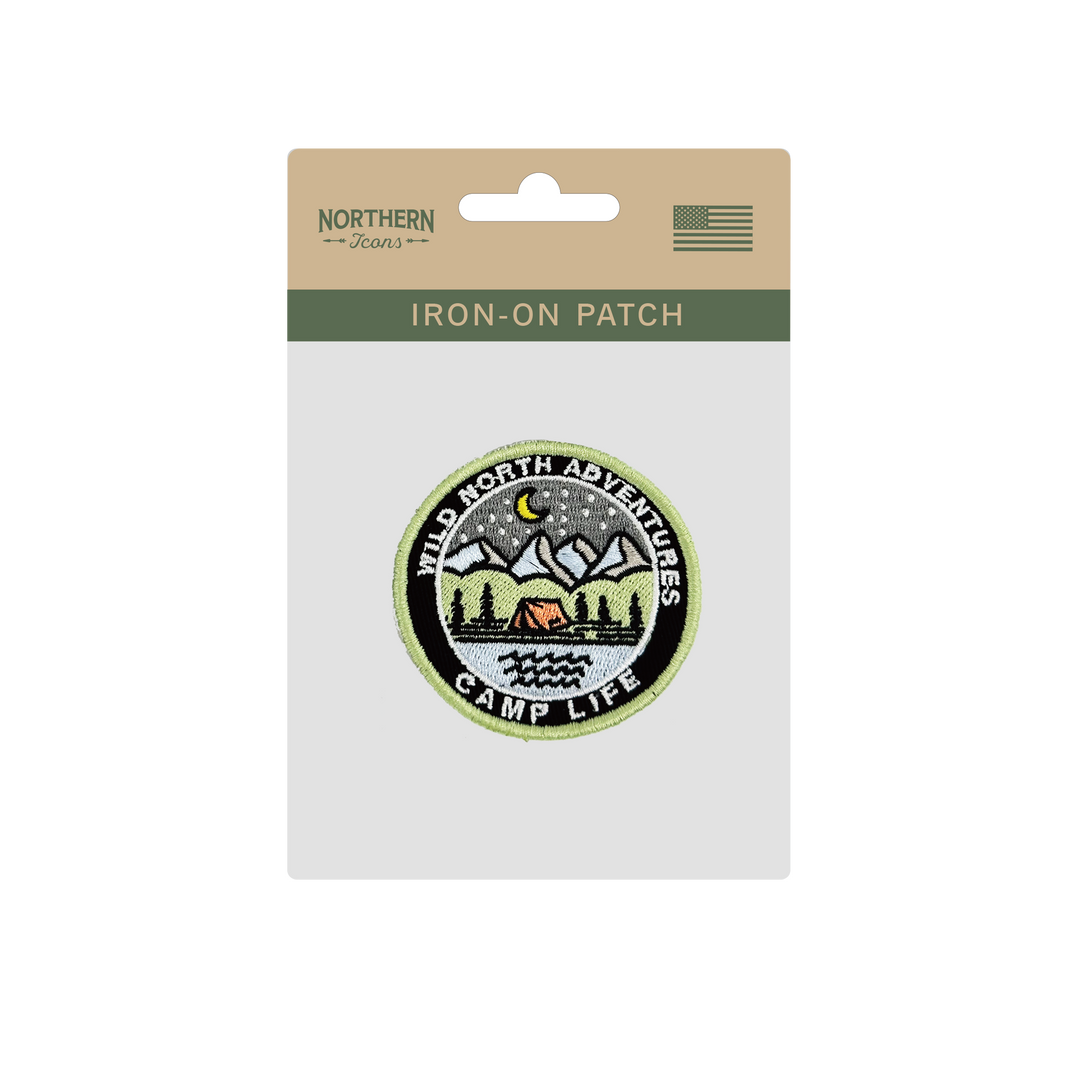 Wild North Adventures Camp Life Iron On Embroidery Patch