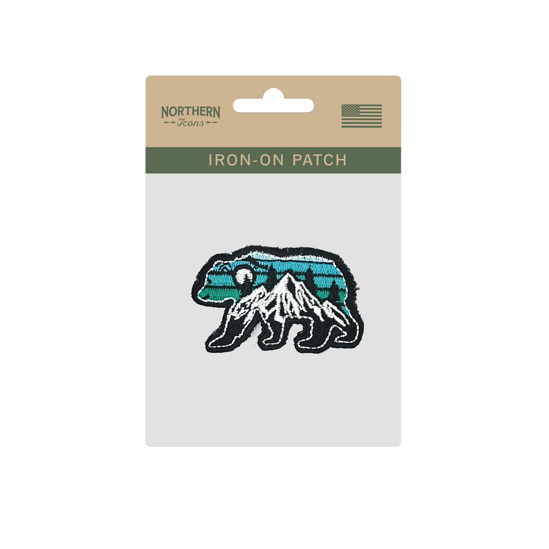 Mountain Bear Wilderness Iron On Embroidery Patch