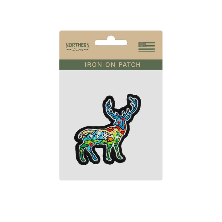 Scenic Deer Wilderness Embroidered Iron-On Patch for Gift & Outdoor Stores