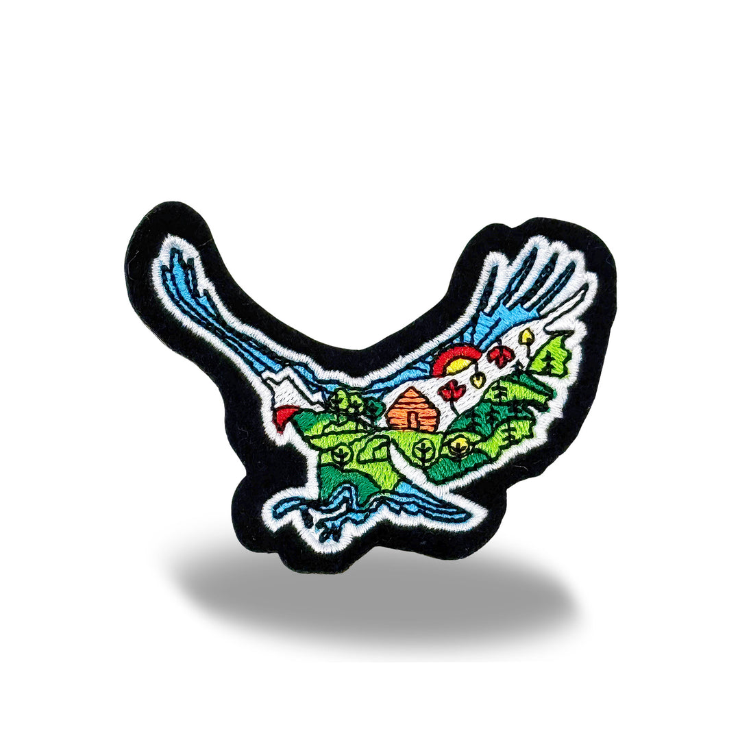 Eagle Wilderness Scenic Embroidered Iron-On Patch for Gift & Outdoor Stores