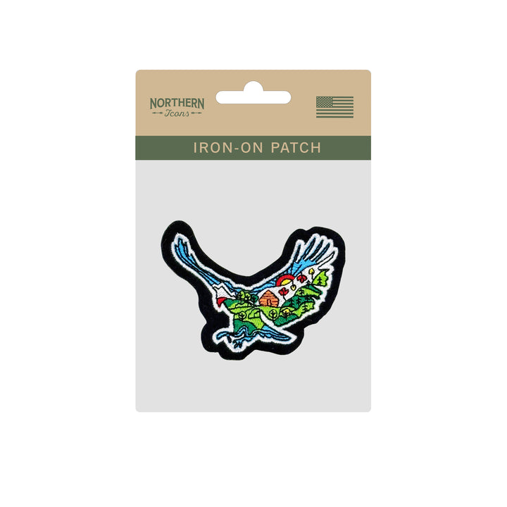 Eagle Wilderness Scenic Embroidered Iron-On Patch for Gift & Outdoor Stores