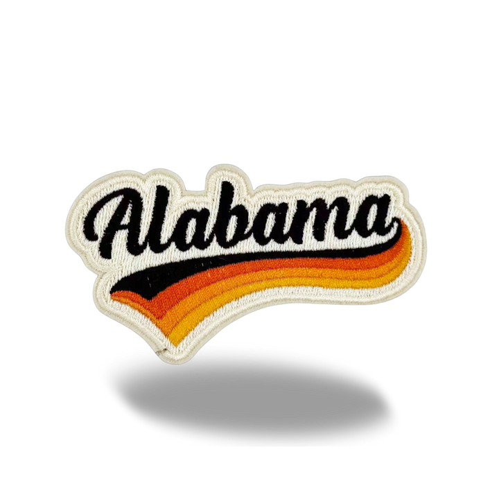 Alabama Vintage Script Embroidered Patch Retro Western State Travel Souvenir Iron-On Patch