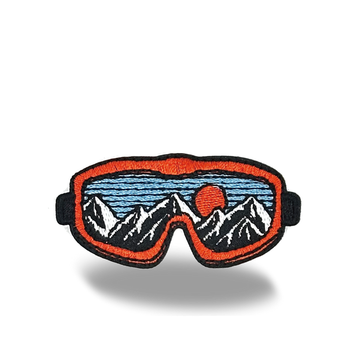 Mountain View Goggle Iron On Embroidery Patch