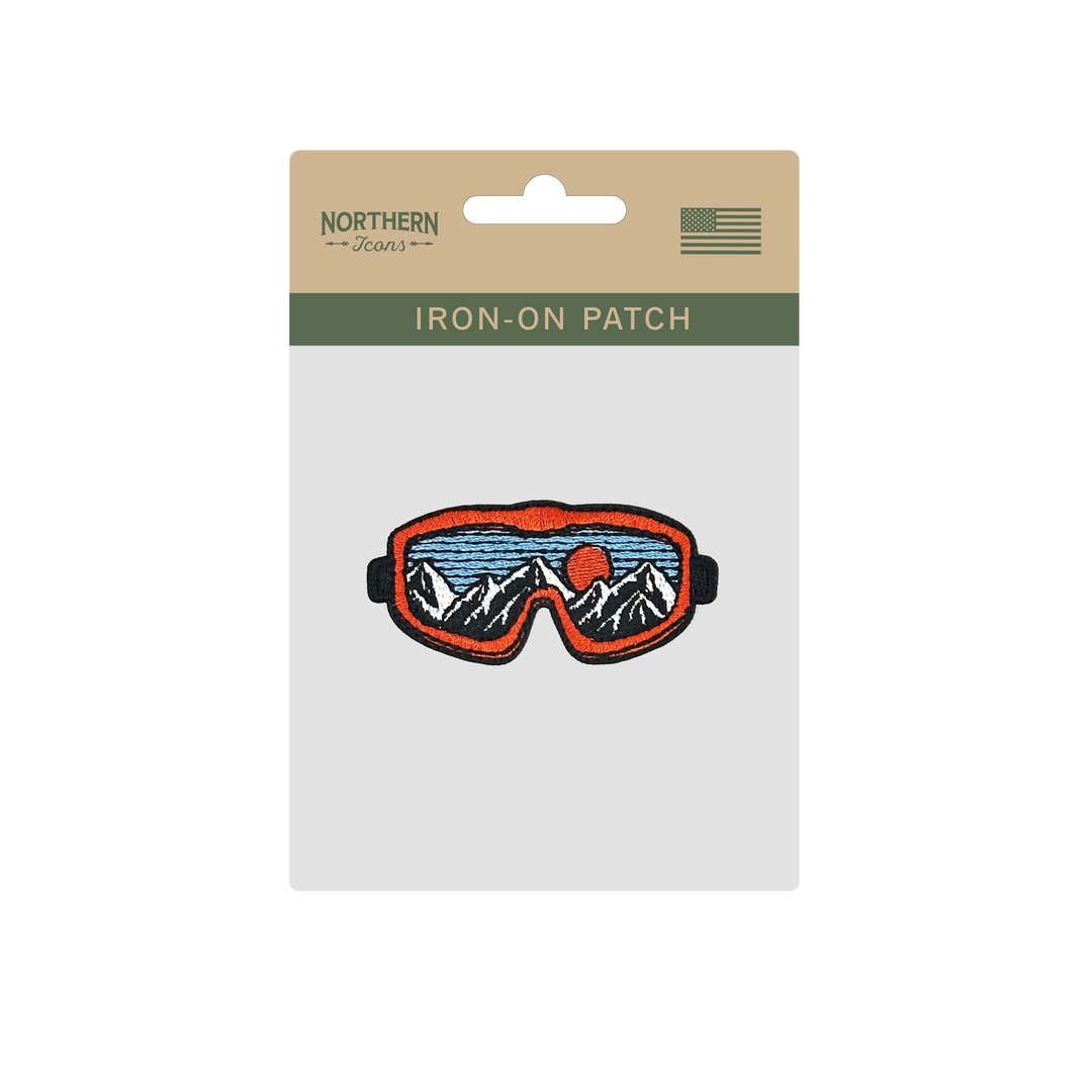 Mountain View Goggle Iron On Embroidery Patch