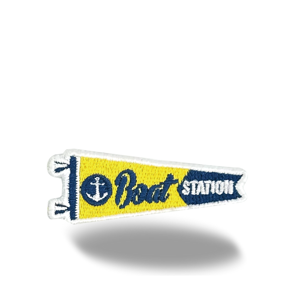 Boat Station Iron On Embroidery Patch