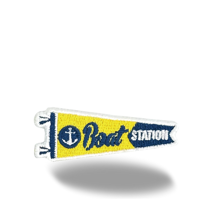 Boat Station Iron On Embroidery Patch