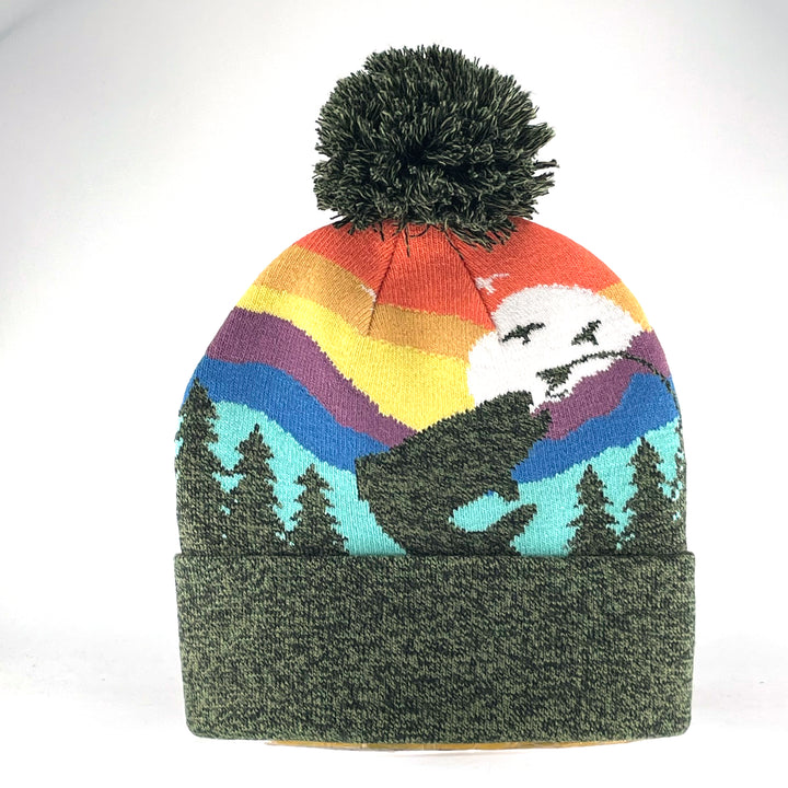 Kids Fishing Pom Beanie Warm Winter Knit Hat for Outdoor Adventure