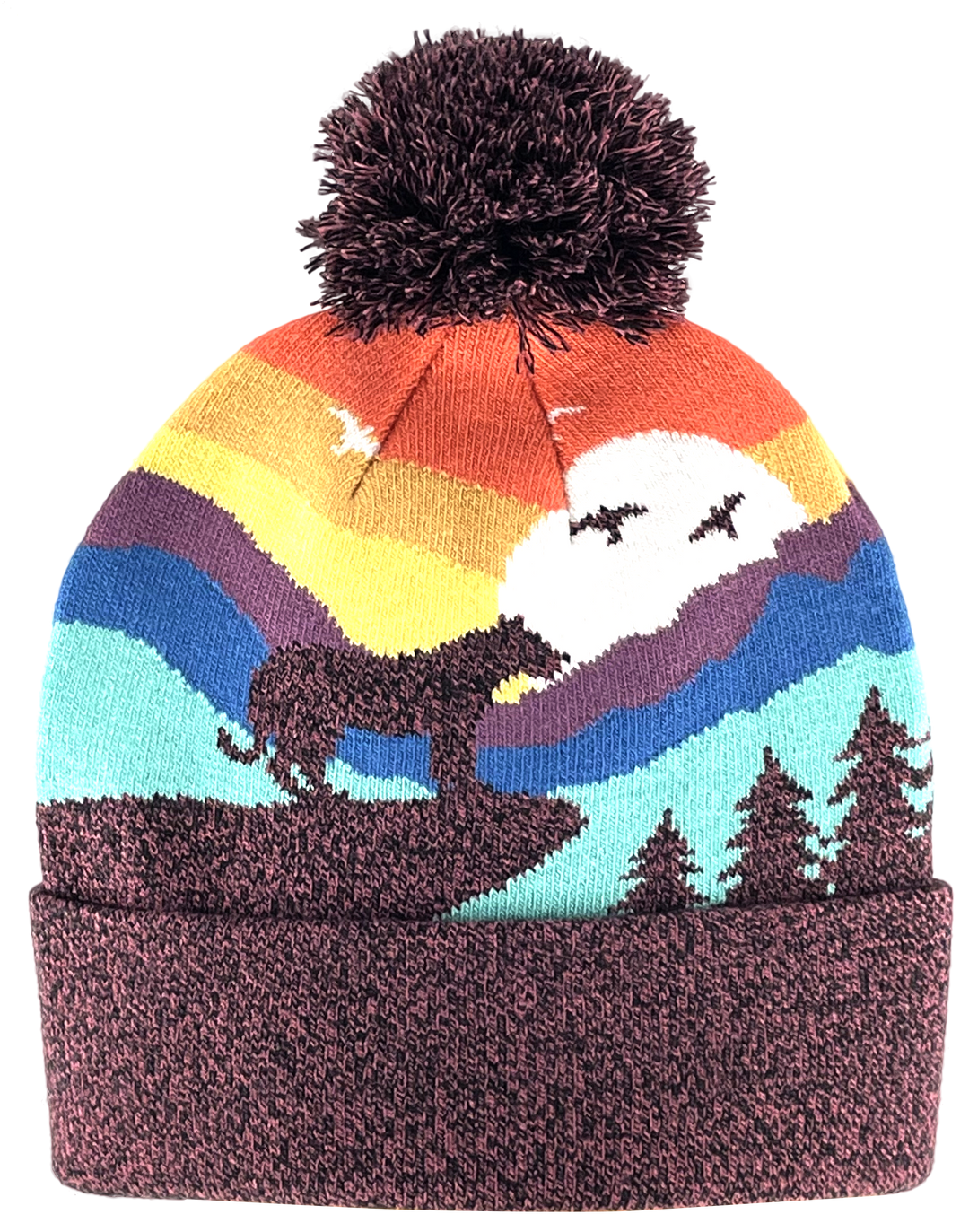 Kid Cheetah Pom Beanie Warm Winter Knit Hat for Outdoor Adventure