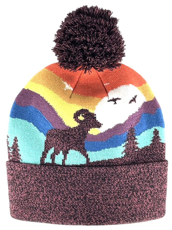 Bighorn Sheep Kids Beanie Hat – Warm Mountain Knit Winter Hat for Children
