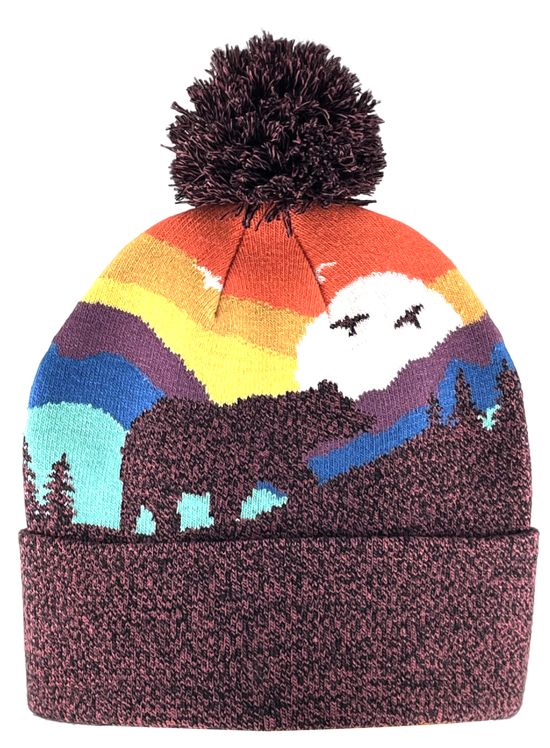 Kid Bear Pom Beanie Warm Winter Knit Hat for Outdoor Adventure