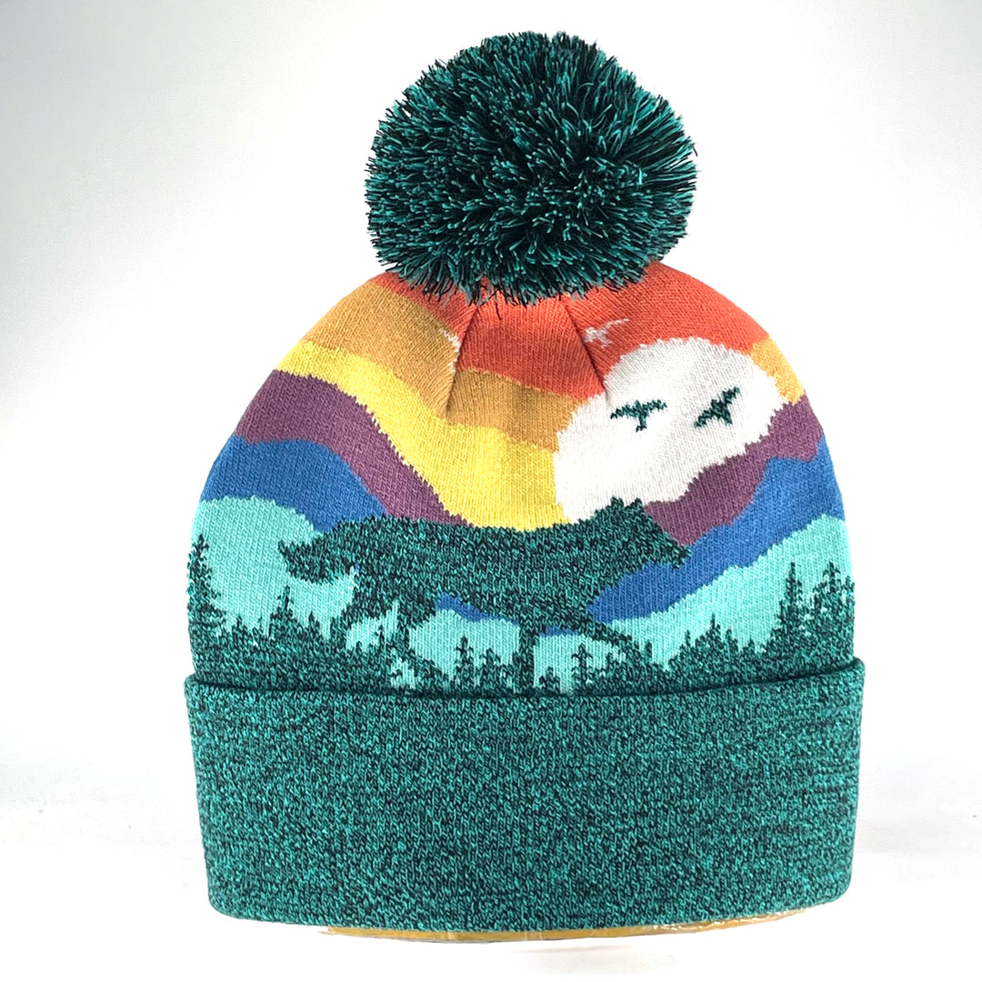 Gray Wolf Kids Beanie Hat – Warm Winter Knit Hat for Outdoor Adventure